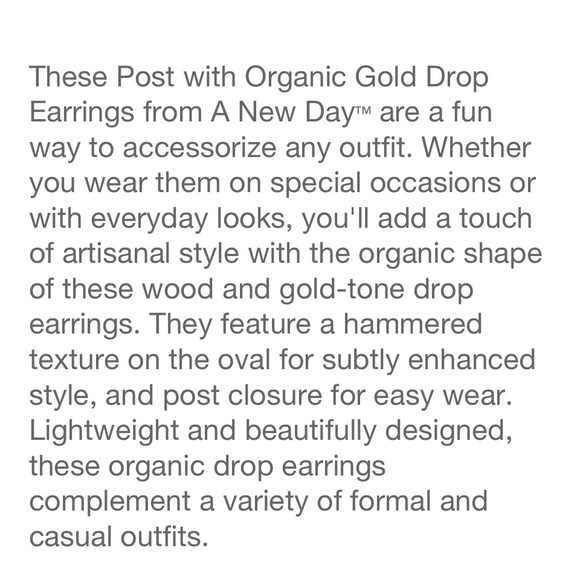 ⭐️3 for $15 ⭐️ Post with Organic Gold Drip Earrings by a new day - Picture 3 of 5